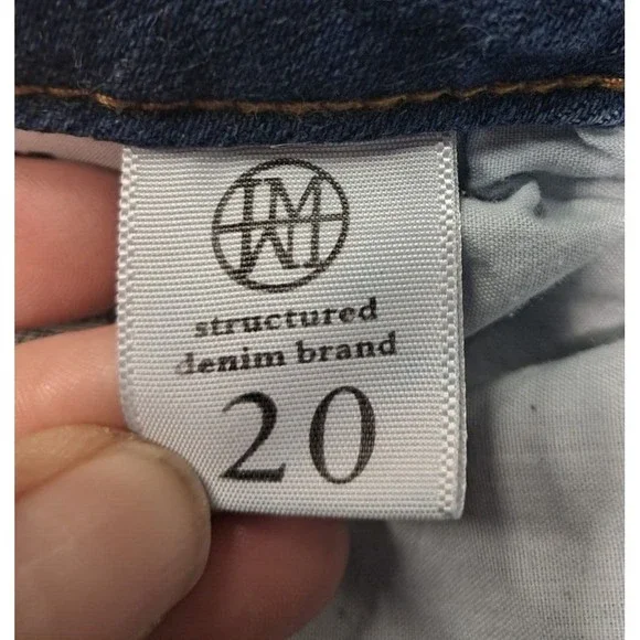 I&M Black Label Jeans Womens Sz 20 Plus I & M Denim Blue Stretch Distressed Pant - Picture 10 of 16